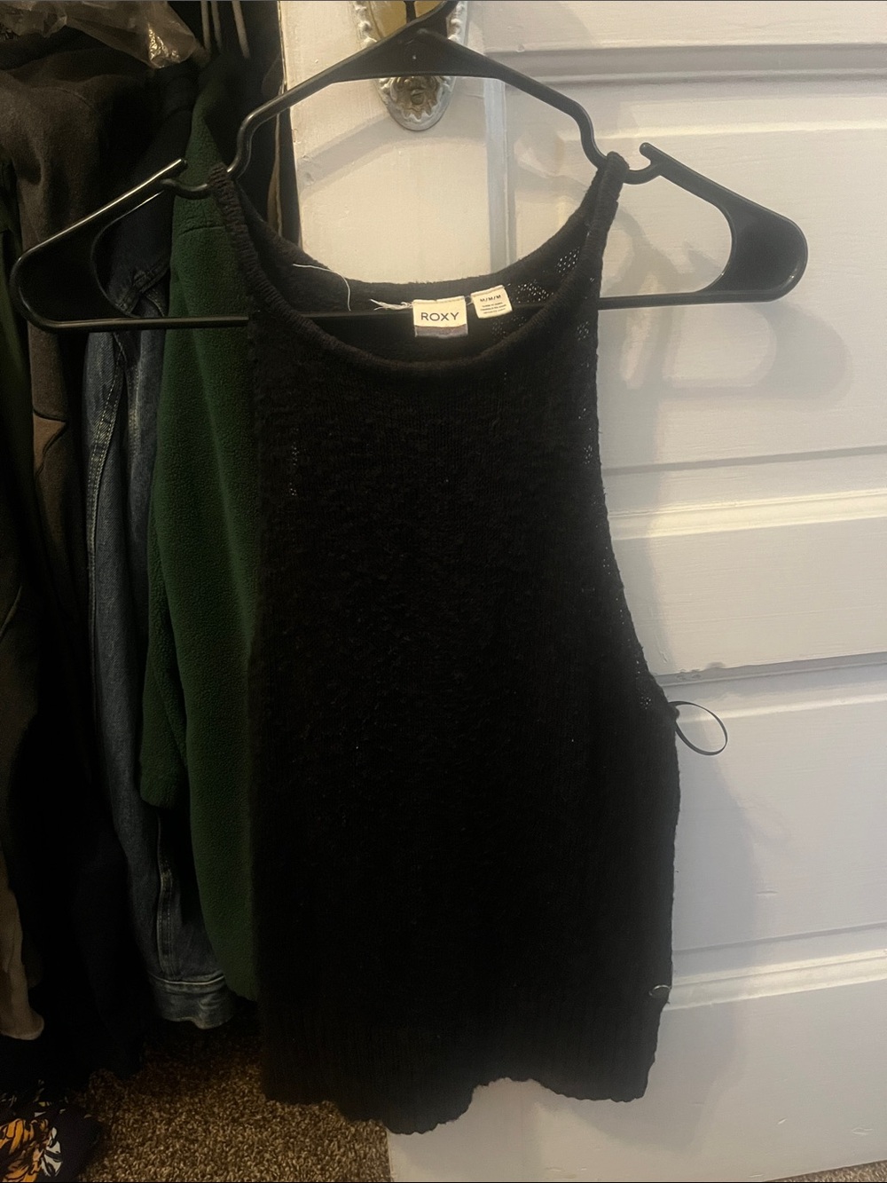 Roxy Black Knit High-Neck Sleeveless Tank
